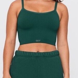 SET ACTIVE SculptFlex Crop Top in Green Size Medium